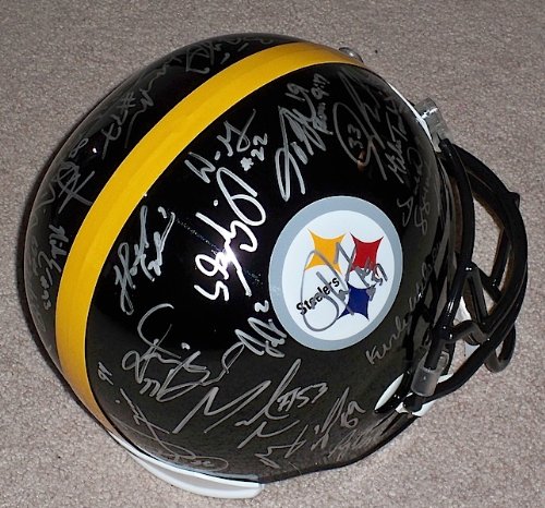2011 PITTSBURGH STEELERS TEAM SIGNED AUTOGRAPHED FULL SIZE HELMET BEN ROETHLISBERGER MIKE WALLACE COA + HOLOGRAM