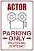 Occupation Reserved aluminum metal parking sign actor only