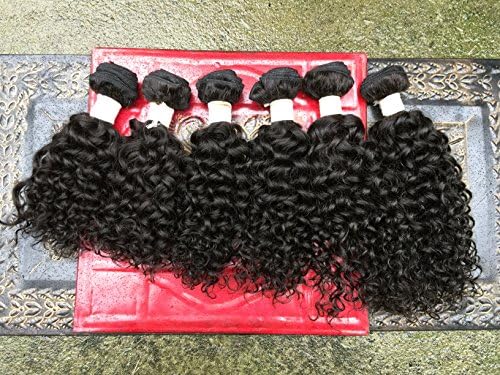 Curly Bohemian Virgin Hair 100% Human Weaving Hair 6 Bundles / 3 Packs 300 Grams (8" 8" 10" 10" 12" 12")