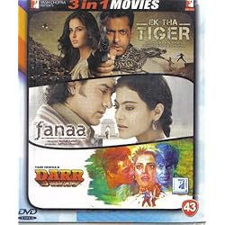 Ek Tha Tiger / Fanaa / Darr (Hindi Film / Bollywood Movie / Indian Cinema 3 in 1 - 100% Orginal DVD Without Subtittle)