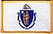 MASSACHUSETTS STATE FLAG w/GOLD BORDER-Iron On Embroidered Patch, Symbol