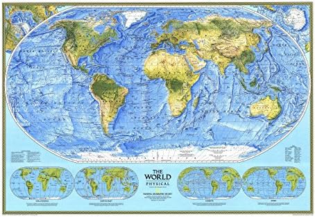 World Map Geography Poster Art Print 016S(22.4"x14")