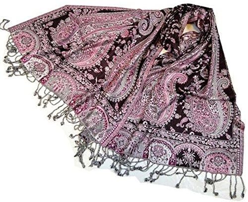 NEW Colors Women's Pure Indian Ethnic Paisley Pashmina Scarf Shawl Purple Km240