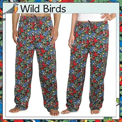 WILD BIRDS Pajama Bottoms or Lounge Pants SIZE Sm.- Birdwatcher FOR HIM or HER 100% Natural Cotton NOT a CHEAP BLEND