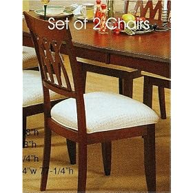2 Cherry Finish Diamond Back Wood Dining Side Chairs by visiondecor Furniture