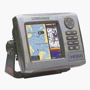Lowrance HDS - 5 Fishfinder / GPS Chartplotter with U.S. Base Maps with 83 / 200 kHz Transducer