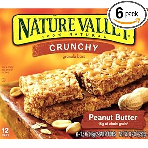 Nature Valley Crunchy Granola Bars, Peanut Butter, 12-Count Boxes (Pack of 6)