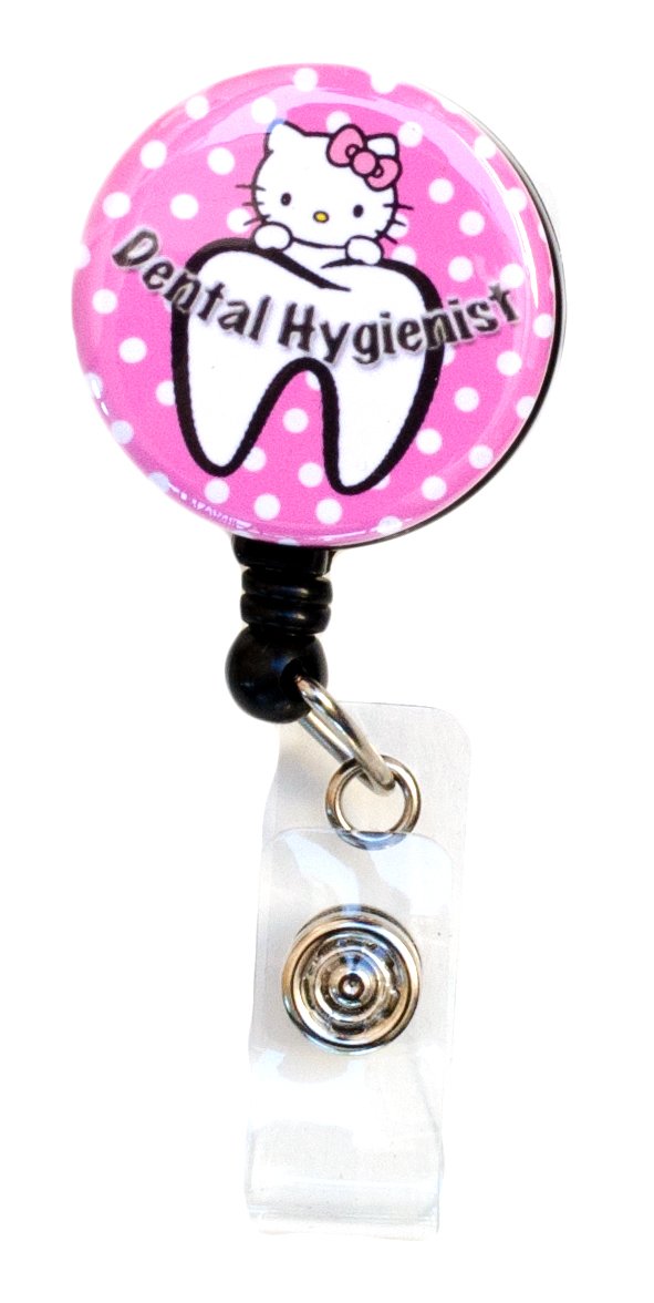 Amazon.com : New Custom Bling Rhinestone Dental Kitty Badge Reel ...