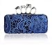 Tom Clovers Summer New Women's Punk Design Handle Skull Ring Lace Crochet Cocktail Party Clutch Hard Case Evening Wedding Party Clutch Purse Wallet