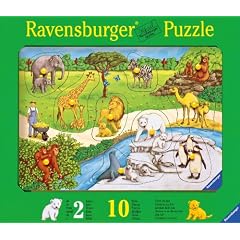 Ravensburger 03601 - Tiere im Zoo - 10 Teile Holzpuzzle