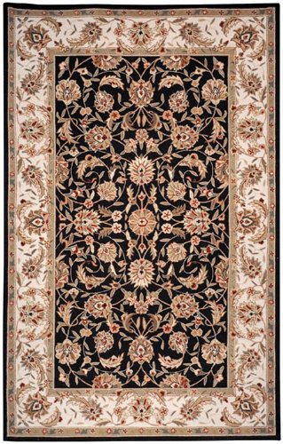 Safavieh HK78A-36 Chelsea Collection 3-Feet by 6-Feet Hand-hooked Wool Area Runner, Black and Ivory