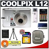 Nikon Coolpix L12 7.1 Megapixel Digital Camera with 3x Optical Zoom + 2GB 150x Ultra Speed SecureDigital Card + High Speed 2.0 USB SecureDigital Card Reader + (4) - 2700mAh AA NiMH Rechargeable Batteries w/5 Hour 110-220v Charger + Digital Camera Case