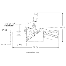 DE STA CO 810-S Pneumatic Hold Down Action Clamp Solid Bar 750lbs Hold Capacity