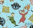By The Yard Yogi Bear & BooBoo Toss Aqua Quilt Cotton Fabric