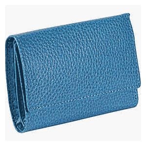 Buy Budd Leather 291332-11 Pebble Grained Leather French Purse Foldover Wallet - Blue