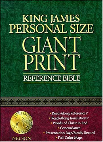 Personal Size Giant Print Reference Bible (KJV, Black Bonded Leather)