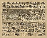 Historic Maps - Asbury Park Bird's Eye View Map 1897 New Jersey - Monmouth County - Asbury Park, Ocean Grove and vicinity, New Jersey 1897. 36x54
