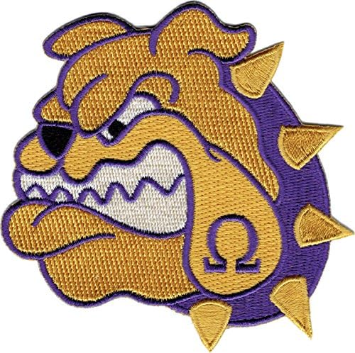 Omega Psi Phi Bulldog Face Iron-On Patch [4" - Old Gold]