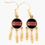 San Francisco 49ers Enameled NFL Team Logo Beaded Dangle Earrings