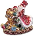 Reed & Barton Christmas Reflections Rocking Horse Santa Ornament