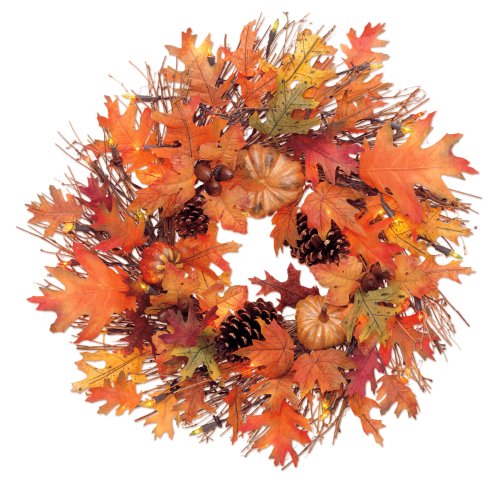 GKI Bethlehem Lighting 24-Inch 50-Light Deluxe Harvest Wreath