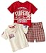 Little Rebels Baby-Boys Infant 3 Piece Plaid Short Set, Red, 18 Months