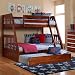 Merlot Twin over Full Bunk with Trundle and 5 Drawer Chest