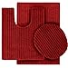 Garland Rug 3-Piece Sheridan Nylon Washable Bathroom Rug Set, Chili Pepper Red