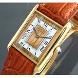 Vintage Antique watch: Pre-owned Ladies Cartier Watch Vermeil TRI-GOLD DIAL Swiss Quartz 1980's by Cartier
