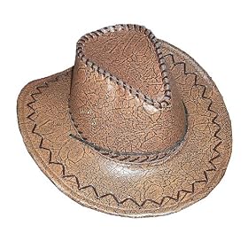 Cowboy Black Leather Hat Adult