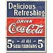 Coca-Cola Tin Metal Sign : Delicious Refreshing 5 Cents