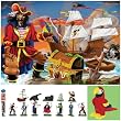 Melissa & Doug Pirate's Bounty Floor Puzzle with Pirate Toob Set of 3 Items