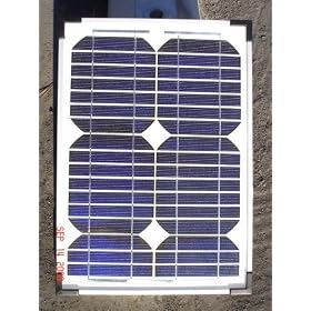 Click here to buy 10 Watt Silver Frame Mono-crystalline Solar Panel and Battery Charger by Xtreme.