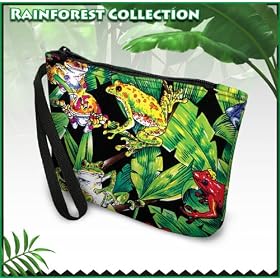 Tree Frogs Makeup Pouch-Travel Clutch - Coin Purse Make up Cosmetic Beauty Bag