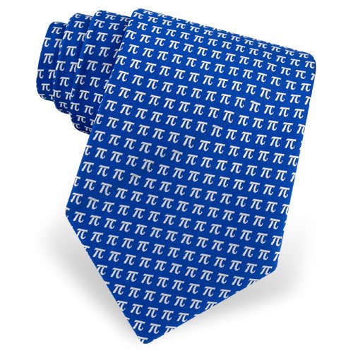 Pi Symbol by Mr. G33K blue microfiber ties