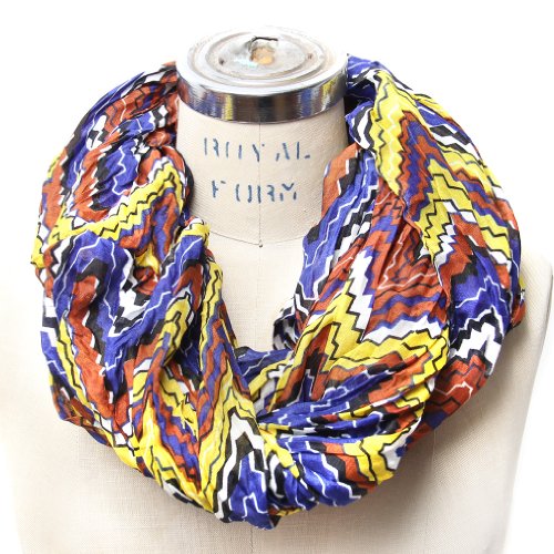 Scarfand's Zig Zag Chevron Print Infinity Scarf