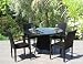 Outdoor Patio Resin Wicker Stacking Dining Arm Chair 5 Piece Set