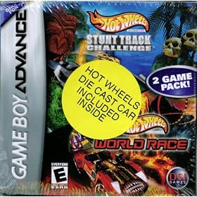 GameBoy Advance (GBA) Hot Wheels Stunt Track Challenge and World Race 2 Game Pack with BONUS Hot Wheel Car Inside