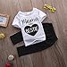Baby Girls 3 Pcs Pants Outfit Set Short Sleeve Letters Print T-Shirt Top Flowers Pants and Headband (18-24 Months, Mama is My Bestie)