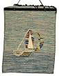 Hand Made Sailboat Picture - Natural Jute Weave Wall Hanging Folk Art