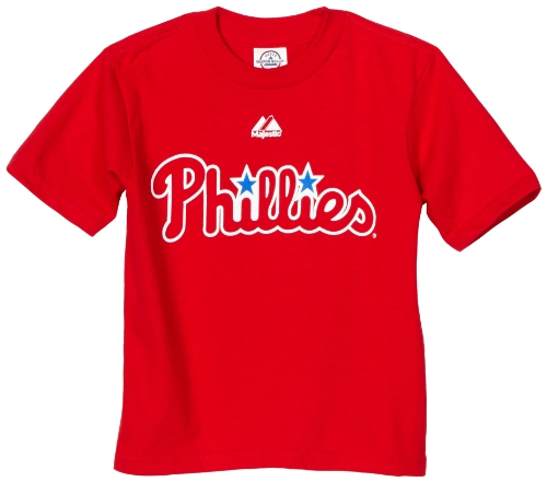 MLB Infant/Toddler Boys' Philadelphia Phillies Cliff Lee Pullover Tee with Name & Number (Red, 2T)