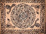 Oriental Dragon Tapestry-Bedspread-Tan-Queen