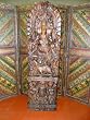 Lifesize India Carving Dancing Wooden Ganesha Hand Carved Sculpture 81 Inches