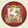 Lazy Susan ~ Chanticleer Rooster ~ decorative tempered glass ~ 16 inch diameter ~ code 286
