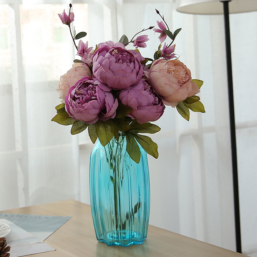 Leagel Fake Flowers Vintage Artificial Peony Silk Flowers Bouquet