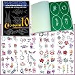 Master Airbrush&reg; Brand Airbrush Tattoo Stencils Set Book #10 Reuseable Tattoo Template Set, Book Contains 100 Unique Stencil Designs, All Patterns Come on High Quality Vinyl Sheets with a Self Adhesive Backing.