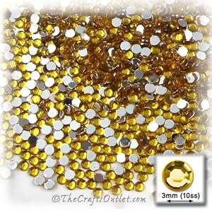1440pc-Rhinestones-Round-3mm-10ss-flatback-Golden-Yellow
