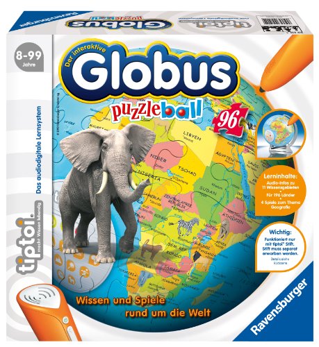 Ravensburger 00515 - tiptoi®: Interaktiver Globus puzzleball® (ohne Stift)