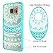 SmartLegend Cute Galaxy S7 Edge Case, Slim Fit IMD Ultra Hybrid Dual Layer Clear with Lace Mandala Floral Pattern Shockproof Protective Samsung Galaxy S7 Edge Case for Women Girls- Mint Green