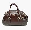 Prada Authentic Calf Boston Leather Bowler Handbag Bag